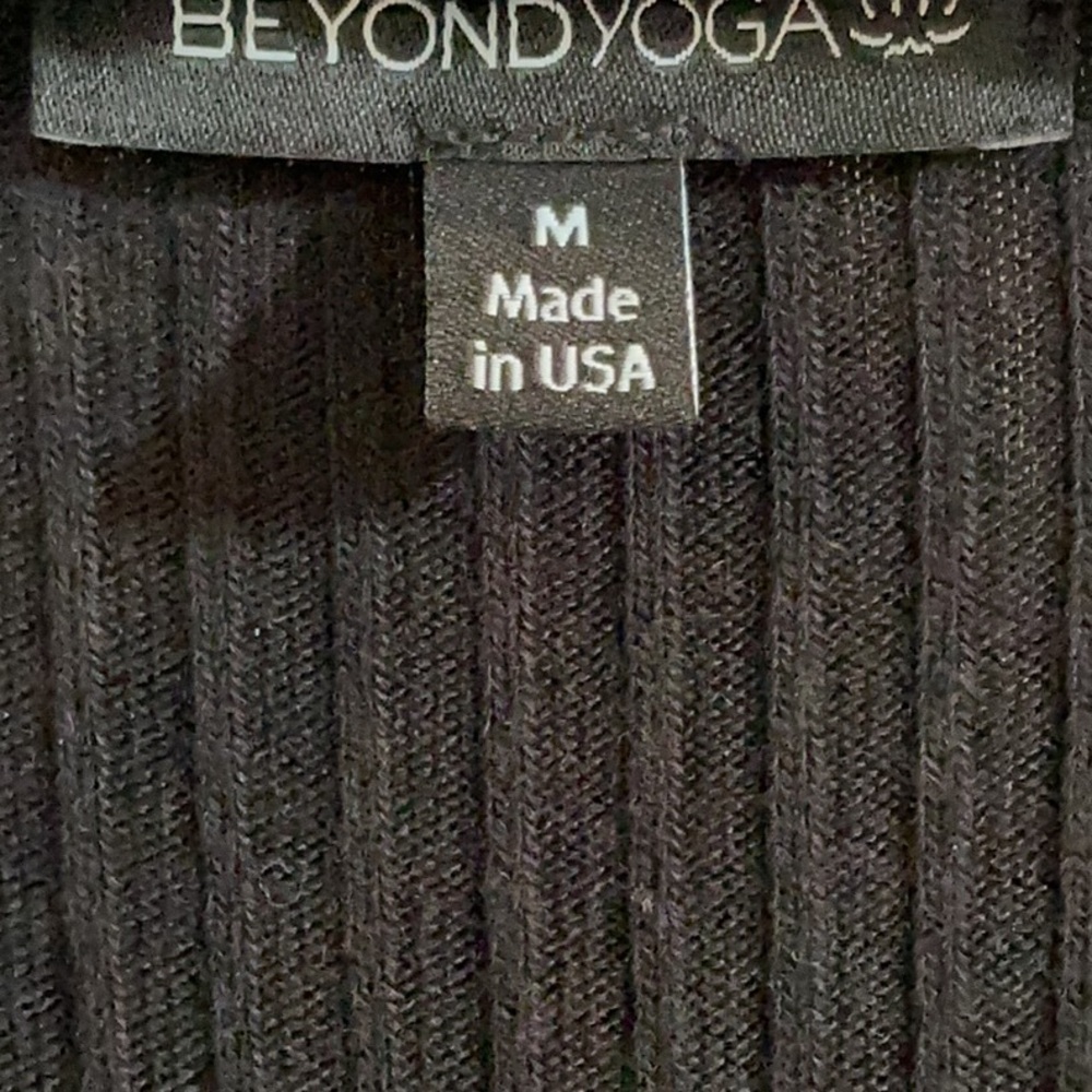 NWOT Beyond Yoga Jetsetter Black Ribbed Jumpsuit w/ Drawstring Waistband - Picture 9 of 12